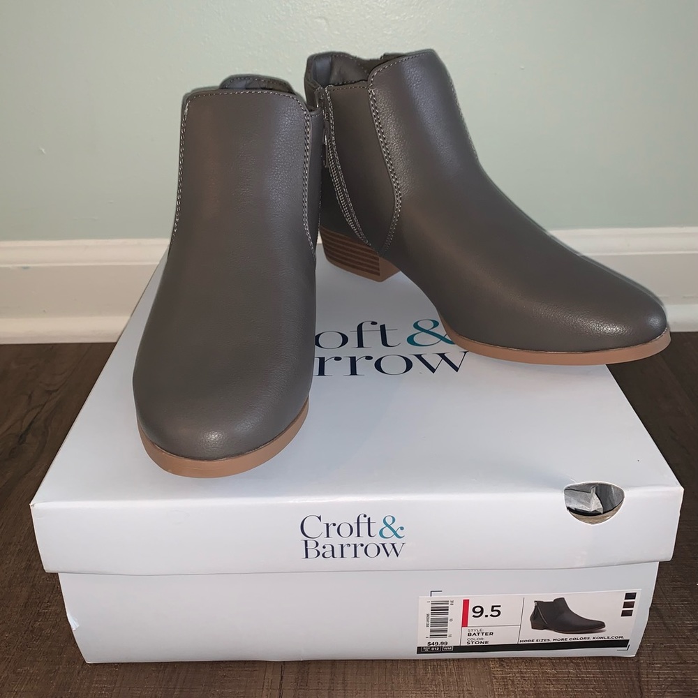 Women's Gray Boots - Size 9.5 (NEW!)